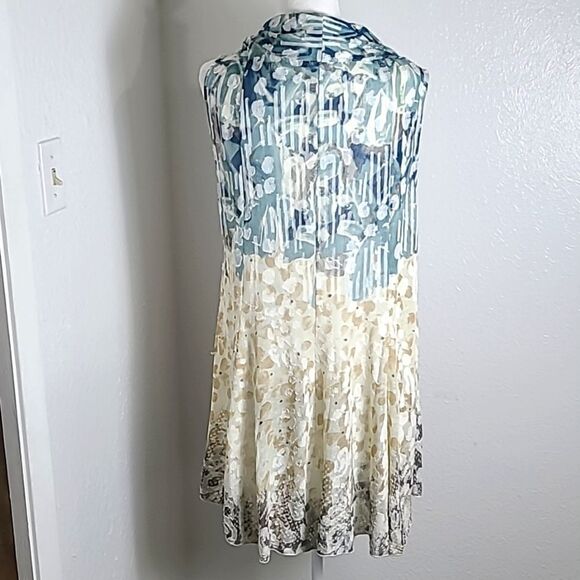 Multiples Long Summer Sleeveless Multicolor Cardigan, Size Large - Picture 5 of 7